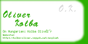 oliver kolba business card